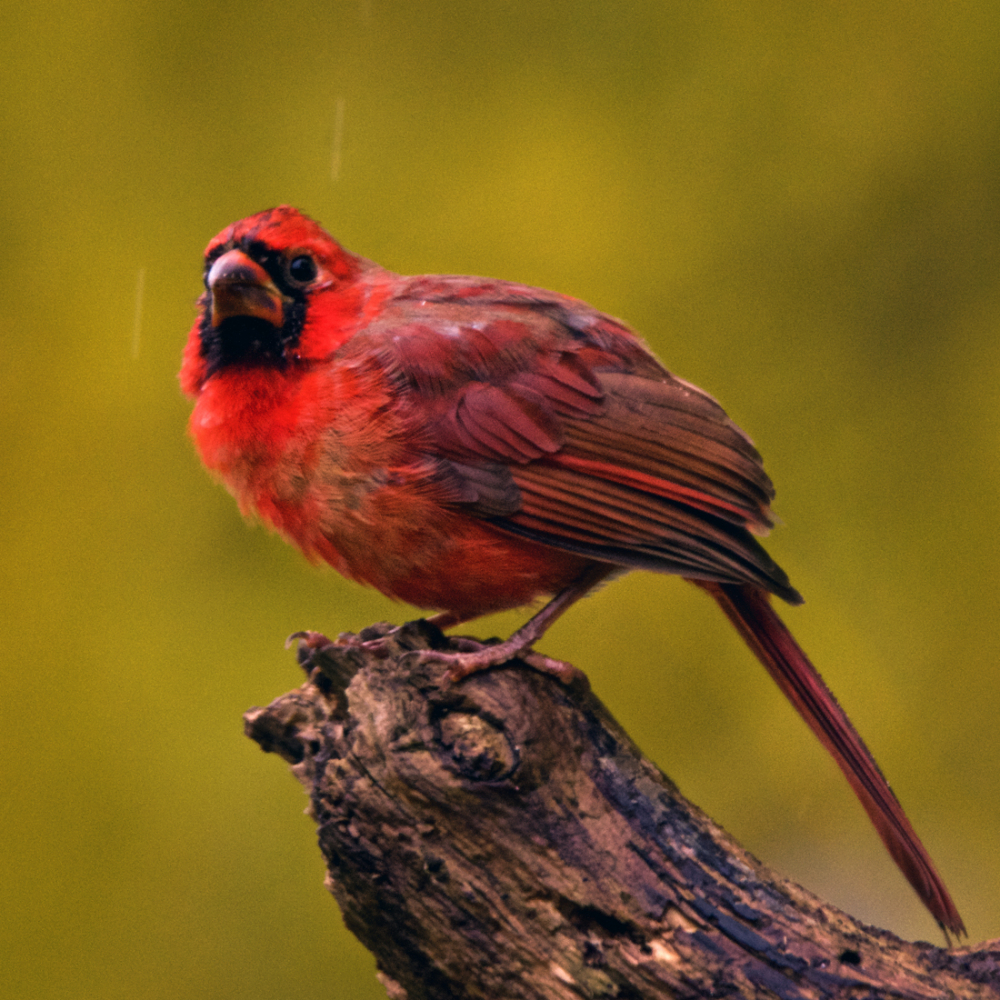 cardinal in the rain by michiganmike